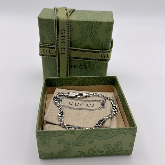 GUCCI Interlocking G Bracelet Argento - Picture 3 of 16